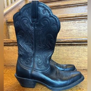 Women's ARIAT 6.5 Black Leather Legend Western Cowboy Boots